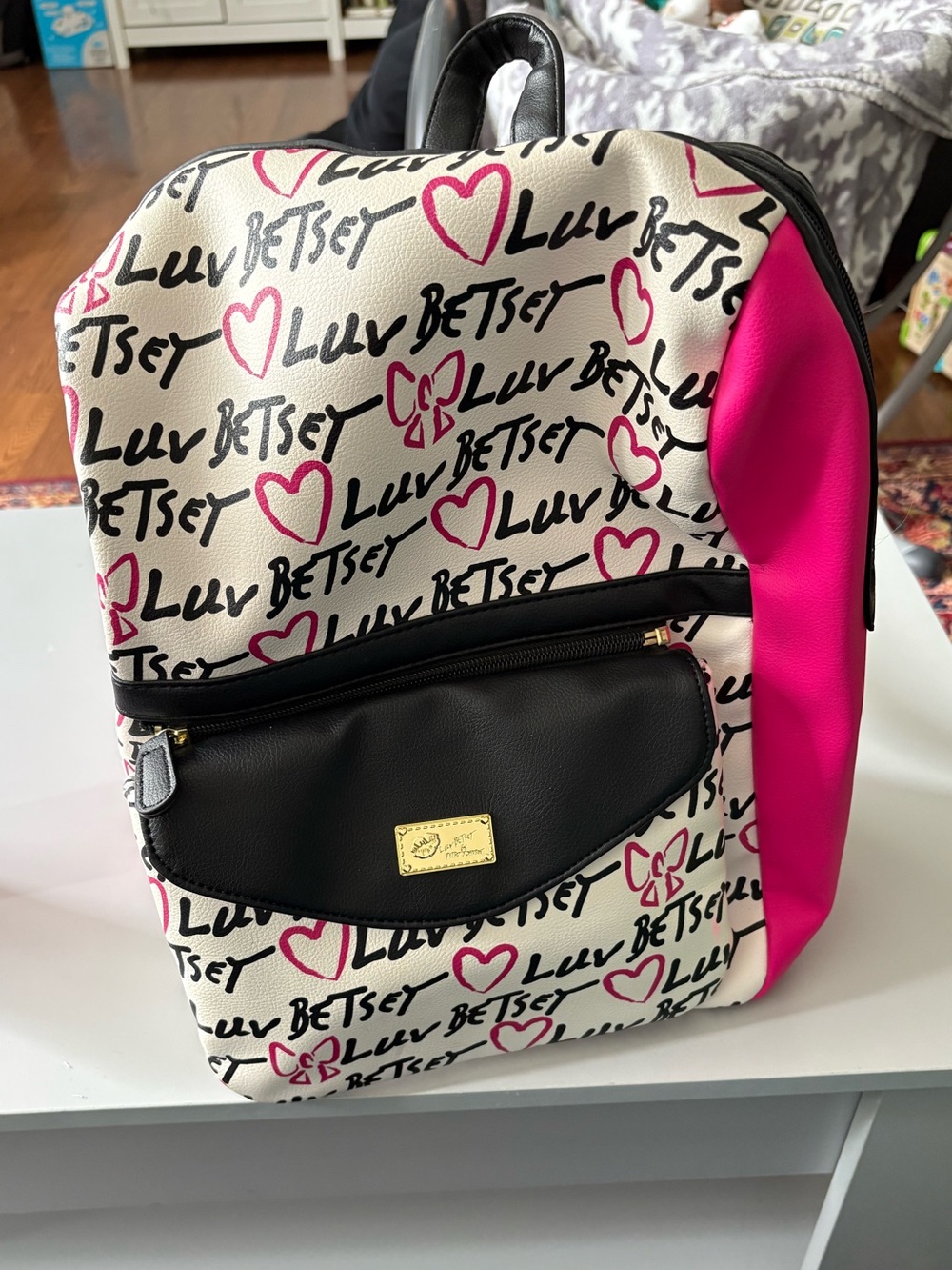 Betsey Johnson Pink & Cream 'Luv Betsey' Print Backpack